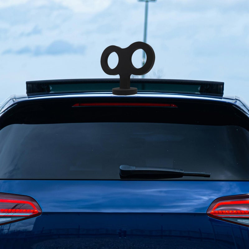 🚗 زينة سقف سيارة ثلاثية الأبعاد بتصميم مفتاح دوار للسيارات باللون الأسود - Image 4