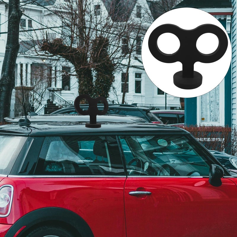 🚗 زينة سقف سيارة ثلاثية الأبعاد بتصميم مفتاح دوار للسيارات باللون الأسود - Image 5