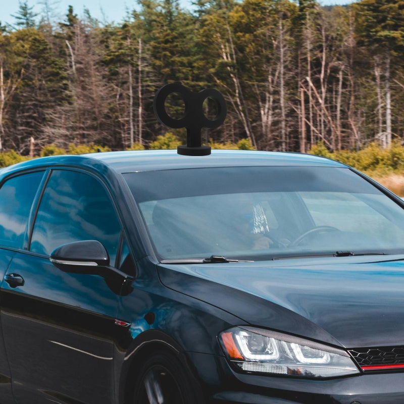 🚗 زينة سقف سيارة ثلاثية الأبعاد بتصميم مفتاح دوار للسيارات باللون الأسود - Image 3