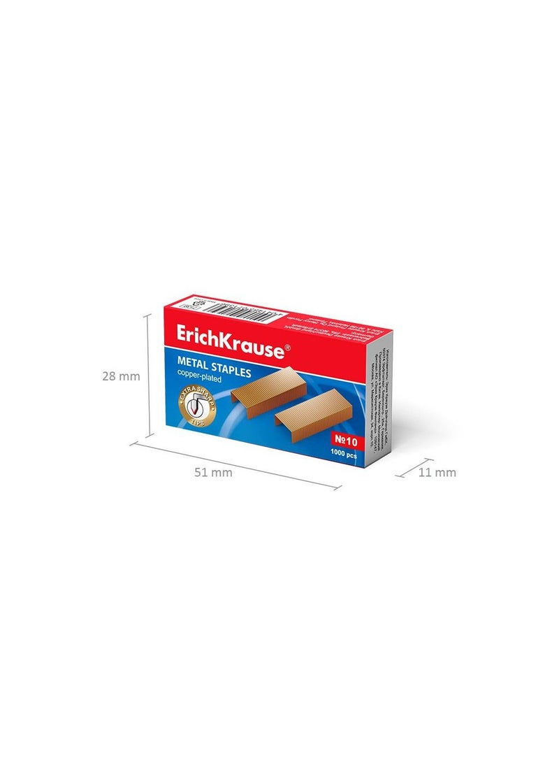 ErichKrause Staples №10 brass-plated (box 1000 pcs) - Image 4