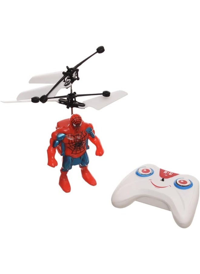 حديقة الألعاب لعبة سبايدرمان الطائرة الصغيرة مع جهاز تحكم عن بعد – لعبة هليكوبتر طائرة مزودة بمستشعر حركة يدوي، قابلة لإعادة الشحن مع أضواء LED للأطفال - Image 1