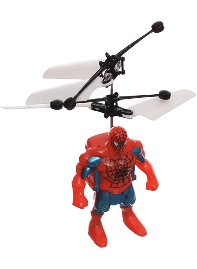 حديقة الألعاب لعبة سبايدرمان الطائرة الصغيرة مع جهاز تحكم عن بعد – لعبة هليكوبتر طائرة مزودة بمستشعر حركة يدوي، قابلة لإعادة الشحن مع أضواء LED للأطفال - Image 2