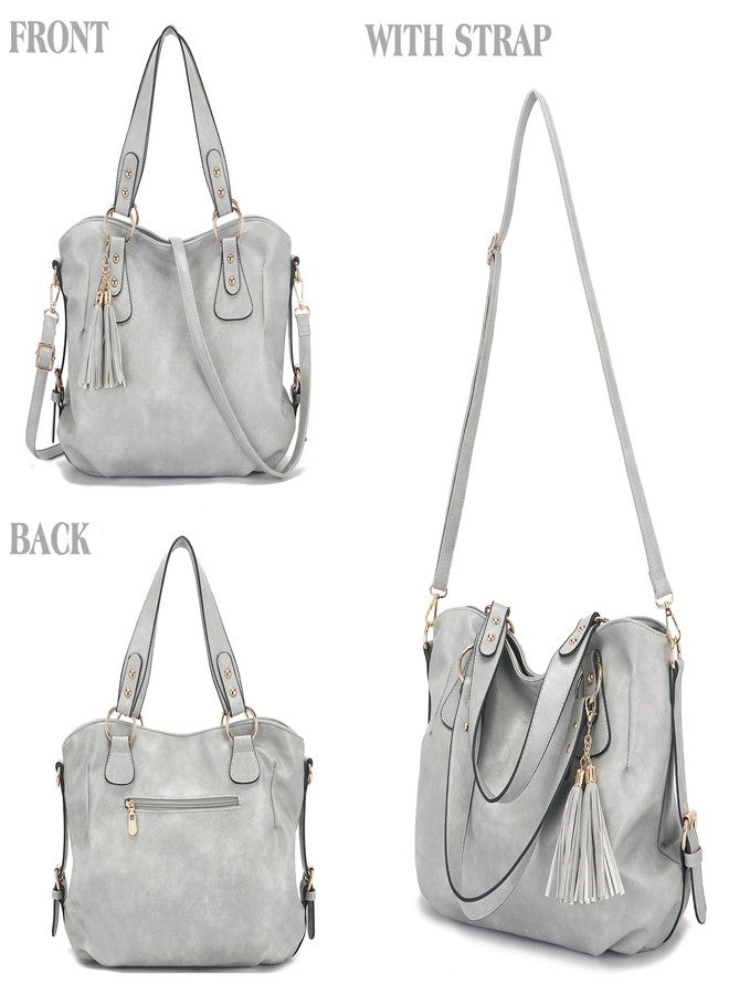 Soperwillton Fashion Handbag for Women Shoulder Bag Top Handle Satchel Hobo Tote Bag Purse Set 4pcs - Image 3
