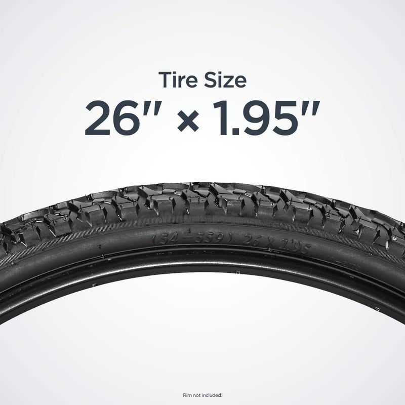 SCHWINN إطار دراجة شوان البديل، 26" × 1.95" إطار دراجة جبلية لجميع التضاريس، مع نتوءات عريضة وكتل، حماية من الثقب، يناسب عرض الحافة الداخلية 19 مم-29 مم، نطاق PSI من 40 إلى 65 - Image 3