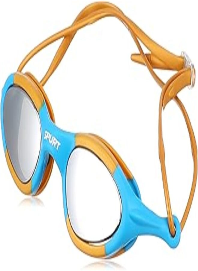 Spurt - SPURT Mirrored Lens Swimming Goggles SIL-1AF Blue and Yellow - Image 1