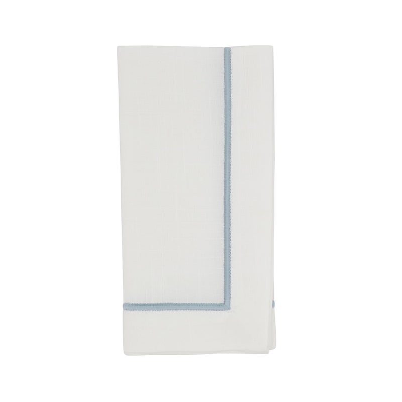 Saro Lifestyle Embroidered Line Design Napkin Set of 4 20x20 Platinum