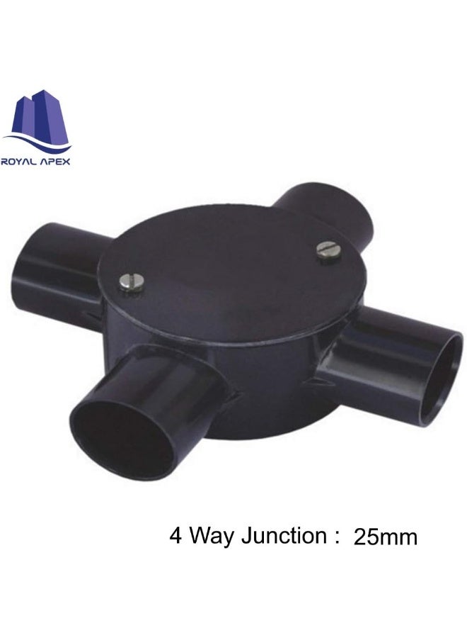 Royal Apex Pvc Electrical Conduit Pipe And Fittings For Indoor And Outdoor Electrical Wiring And Cabling Pack Of 10 25Mm Junction 4 Way - Image 2