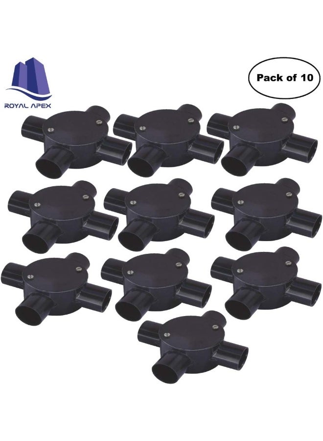 Royal Apex Pvc Electrical Conduit Pipe And Fittings For Indoor And Outdoor Electrical Wiring And Cabling Pack Of 10 25Mm Junction 4 Way - Image 3