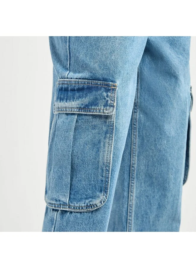 Splash FAV Solid Wide Leg Jeans with Pockets