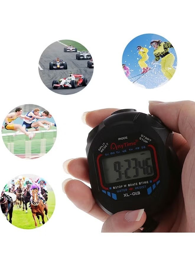 OMEVE Digital Handheld LCD Chronograph Sports Stopwatch Timer Stop Watch With String 7.9*6.2*1.8CM - Image 1
