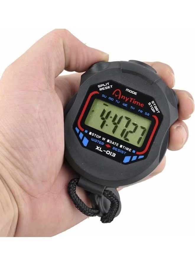 OMEVE Digital Handheld LCD Chronograph Sports Stopwatch Timer Stop Watch With String 7.9*6.2*1.8CM - Image 4
