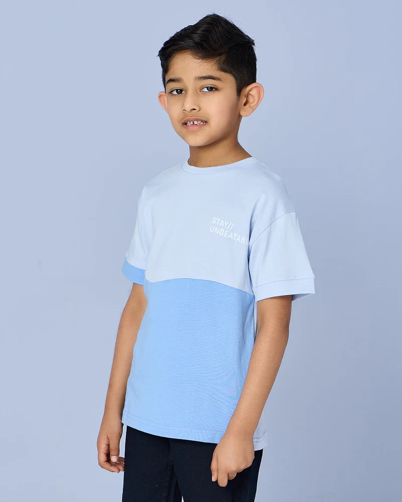 Redtag Boys Blue Cut & Sew T-Shirt