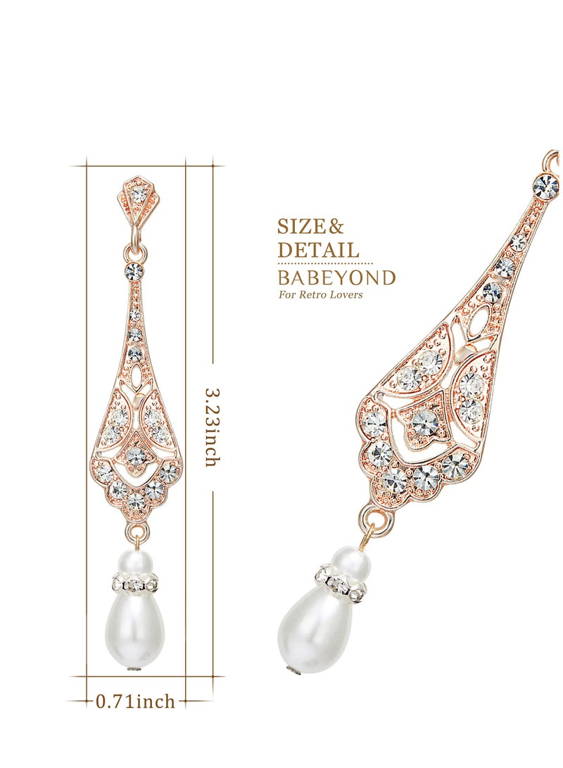 Zikra 1920s Prom Theme Party Costume Accessory Set, Ladies Baffle Feather Hairband Headband Pearl Necklace Gloves Plastic Holder - Image 4