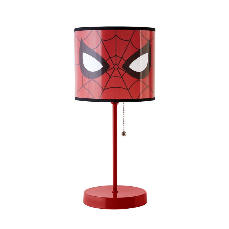 Idea Nuova Spiderman Stick Table Kids Lamp with Pull Chain Themed Printed Decorative Shade red and Black - Image 2