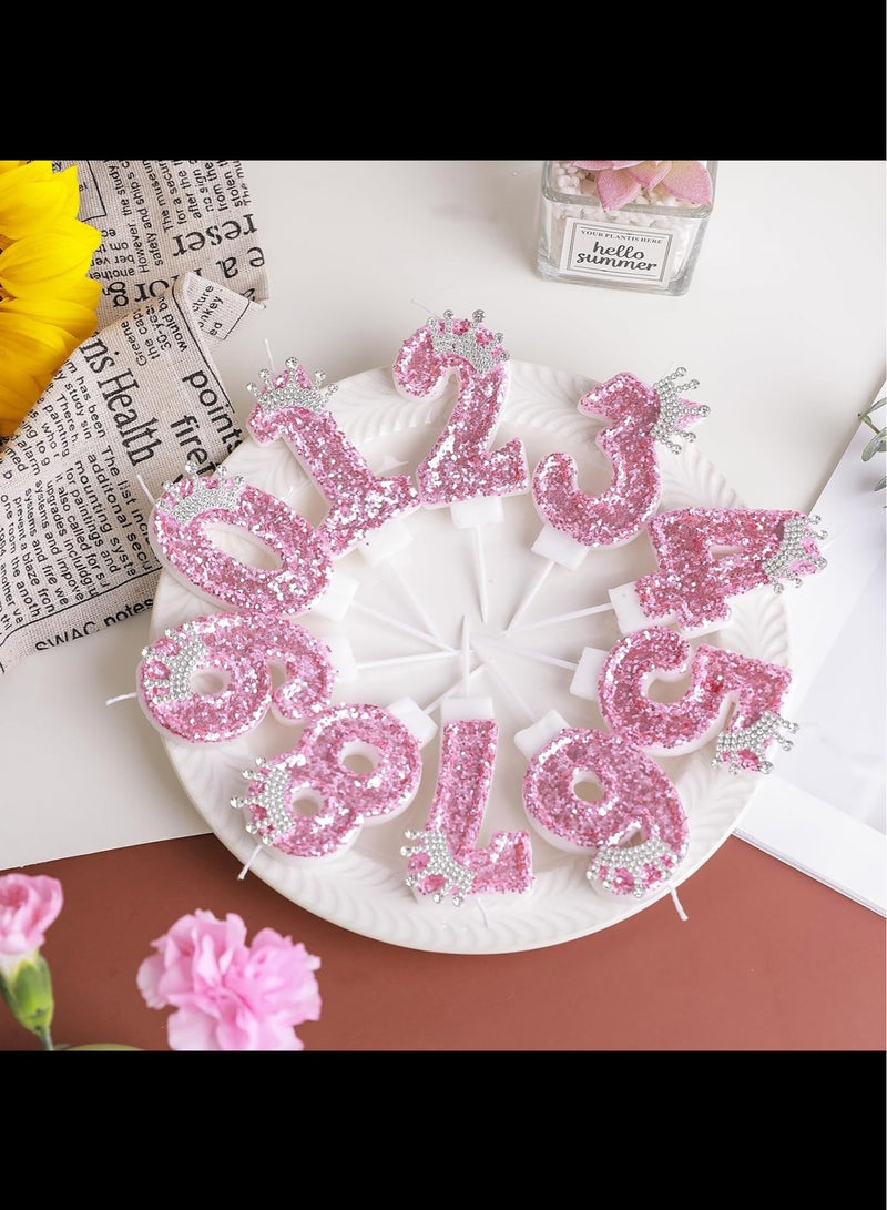 Birthday Number Candles,Pink Crown Birthday Candles for Cake , Anniversary Celebrations Supplies ,Number 1 - Image 4
