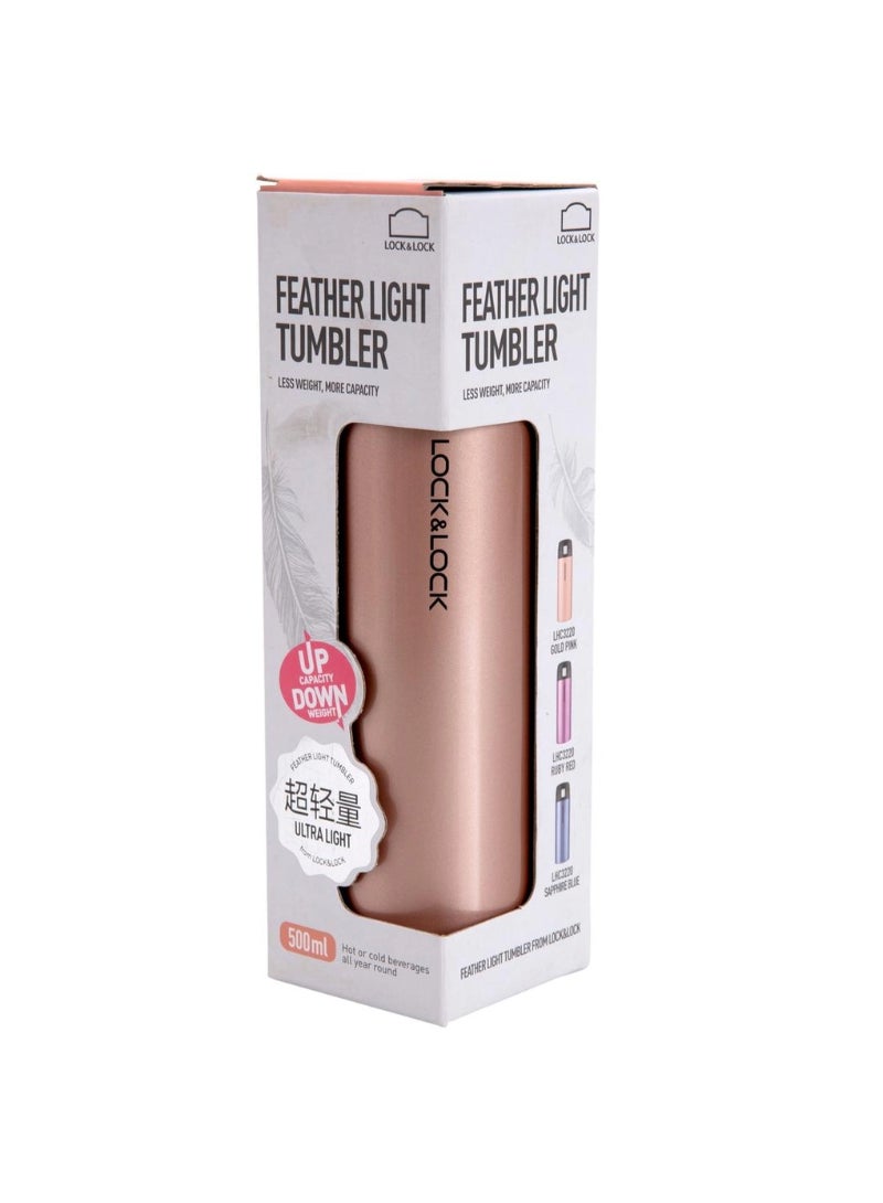 LOCK & LOCK Feather Light Vacuum Tumbler 500ml Pink