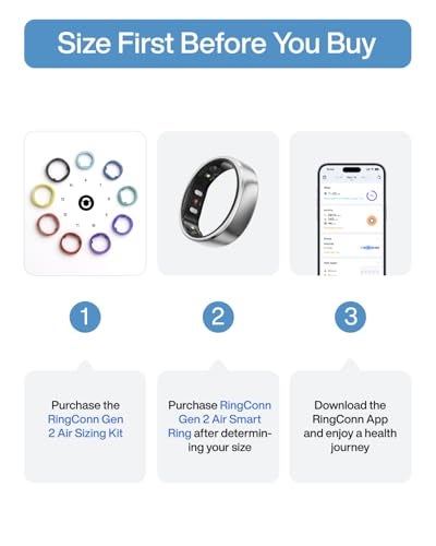 RingConn Gen 2 Air UltraThin AI Smart Ring 10Day Battery Life FitnessSleepStressHR Tracker for WomenMen No App Fee for Standard Features iOS Android Compatible Size 10 Galaxy Sliver - Image 3
