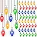 Traplace 48PCS Light Up Christmas Necklaces 3 Lighting Modes Festive Xmas Accessories 4 Vibrant Colors Lights Bead Chain Christmas Party Favors Necklaces for Holiday Celebrations New Year Decorative - Image 2