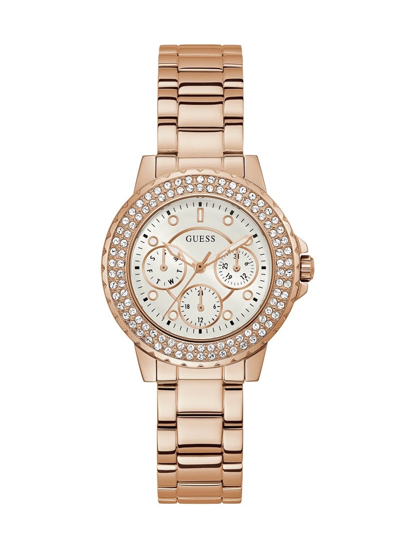 GUESS Crown Jewel Ladies Analog Rose Gold Tone Multi-function Stainless Steel Watch GW0410L3 - 36mm - Image 1