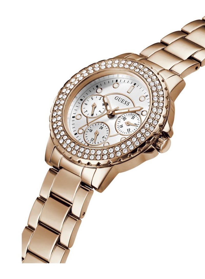 GUESS Crown Jewel Ladies Analog Rose Gold Tone Multi-function Stainless Steel Watch GW0410L3 - 36mm - Image 2