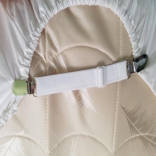 BBDOU Bed Sheet Clips Straps Sheet Holder Mattress Clips, 4 Pcs Adjustable Elastic Bed Sheet Grippers Straps Suspender Fasteners Holder - Image 4