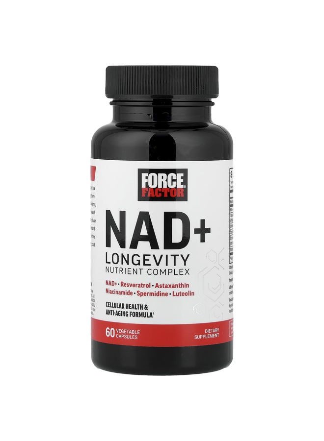 Force Factor فورس فاكتور NAD+ (بديل NMN أو ريبوسيد النيكوتيناميد) مع مركب ريسفيراترول، أستازانتين، إيدين ولوتيولين، NAD لدعم صحة الخلايا والشيخوخة الصحية، 60 كبسولة - Image 4