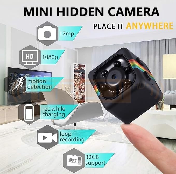 FREDI HD PLUS SQ11 Mini Camera | 1080P Full HD Indoor Video Recording | Compact & Portable Mini Camera | Motion Detection | Loop Recording | Micro SD Card up to 32GB - Image 5