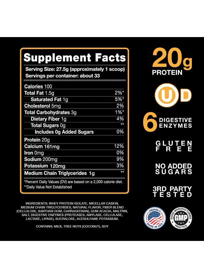 Devotion Nutrition Protein Powder Blend | Gluten Free, Keto Friendly, No Added Sugars | 1g MCT | 20g Whey & Micellar Protein | 2lb Tub (Angel Food Cake) Packaging May Vary - Image 1