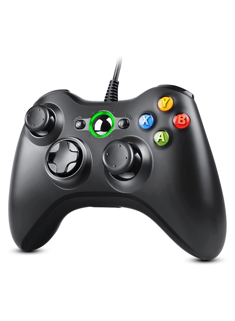 Zexrow Xbox 360 Controller, USB Wired Gamepad Joystick with Improved Dual Vibration and Ergonomic Design for Microsoft Xbox 360 & Slim & PC Windows 7/8/10(Black) - Image 1