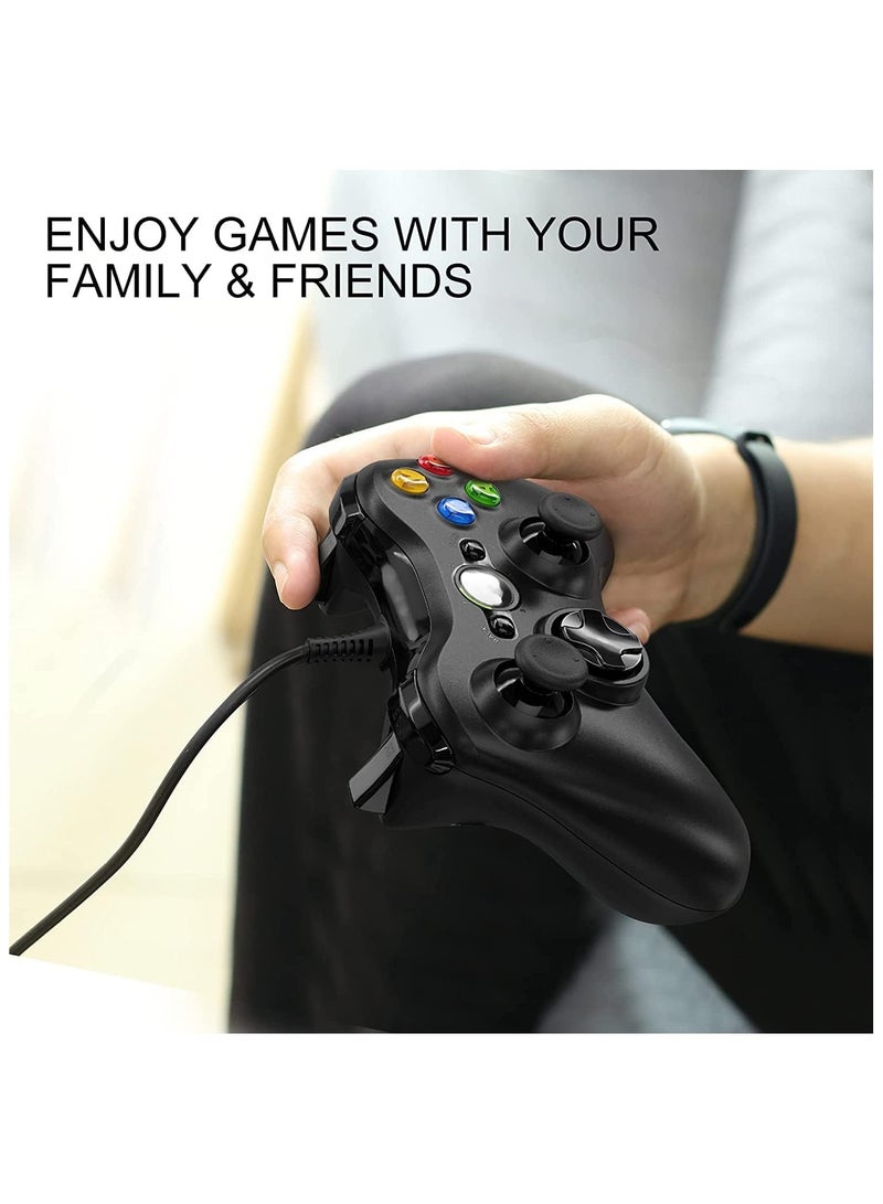 Zexrow Xbox 360 Controller, USB Wired Gamepad Joystick with Improved Dual Vibration and Ergonomic Design for Microsoft Xbox 360 & Slim & PC Windows 7/8/10(Black) - Image 2