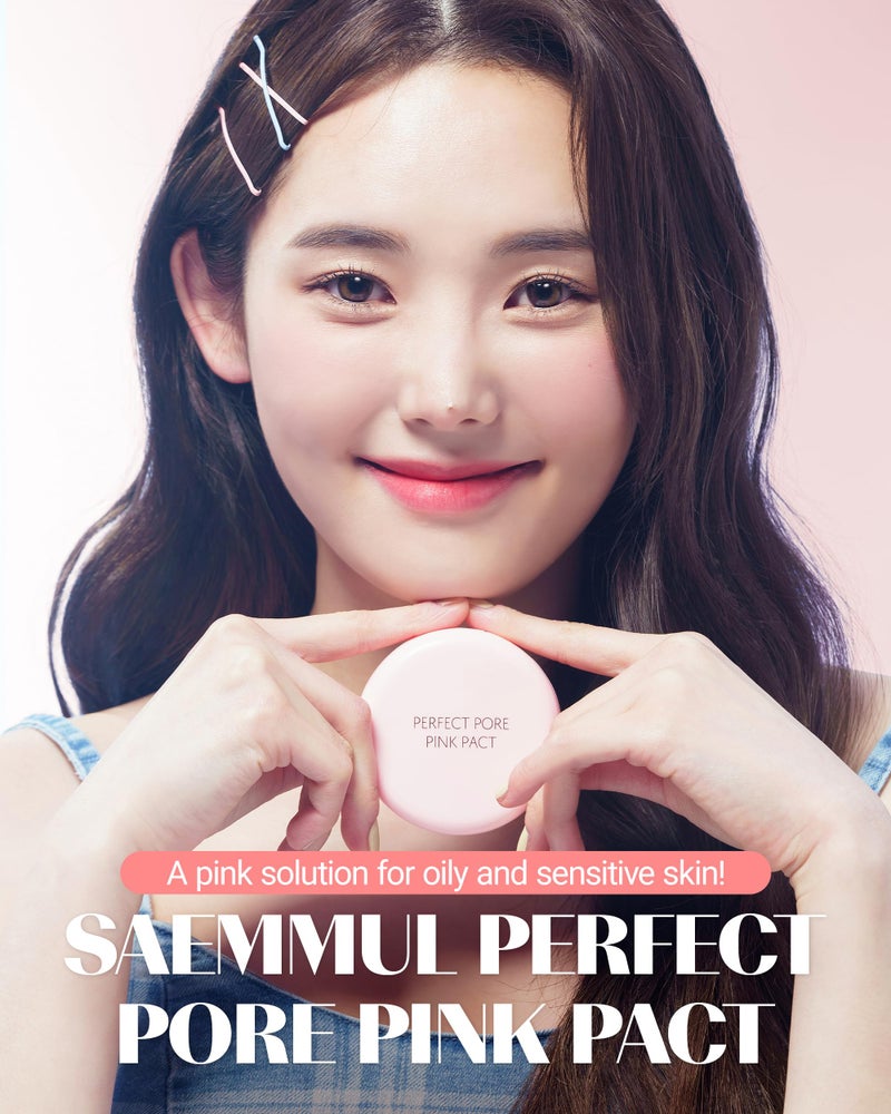 THESAEM Saemmul Perfect Pore Pink Pact - Makeup Finishing Pressed Powder for Sebum Control and Pore Minimization, Soothes Sensitive Skin with Calamine, Setting Powder, Clumps Free 12g - Image 2