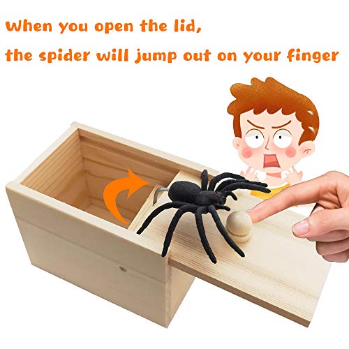 Rtudan Original Spider Scare Prank Box, Hilarious Wooden Scare Box,Handmade Fun Joke Scarebox Toy,Practical Gift Toy Spider Prankoy Prank for Kids Adults - Image 3