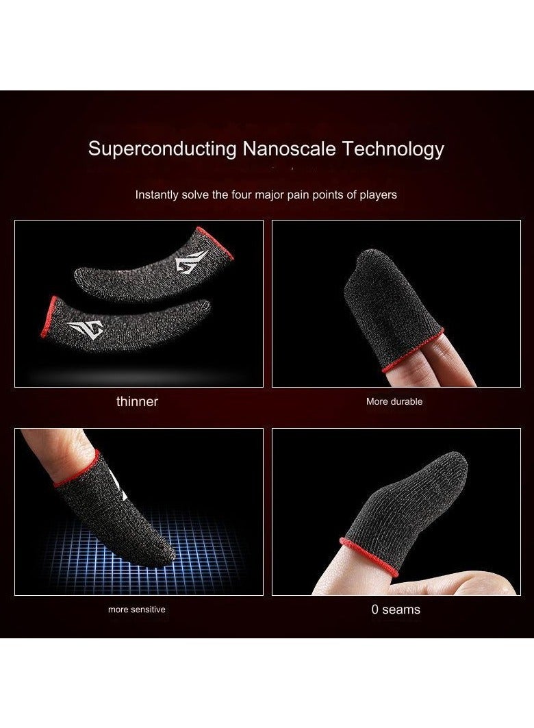 RUKYU Gaming Finger Sleeves 2 Pairs Anti Sweat Breathable Silver Fiber Thumb Gloves Super Thin High Touch Sensitivity for Mobile Phone Games COD Fortnite Legends Everyday Use - Image 3