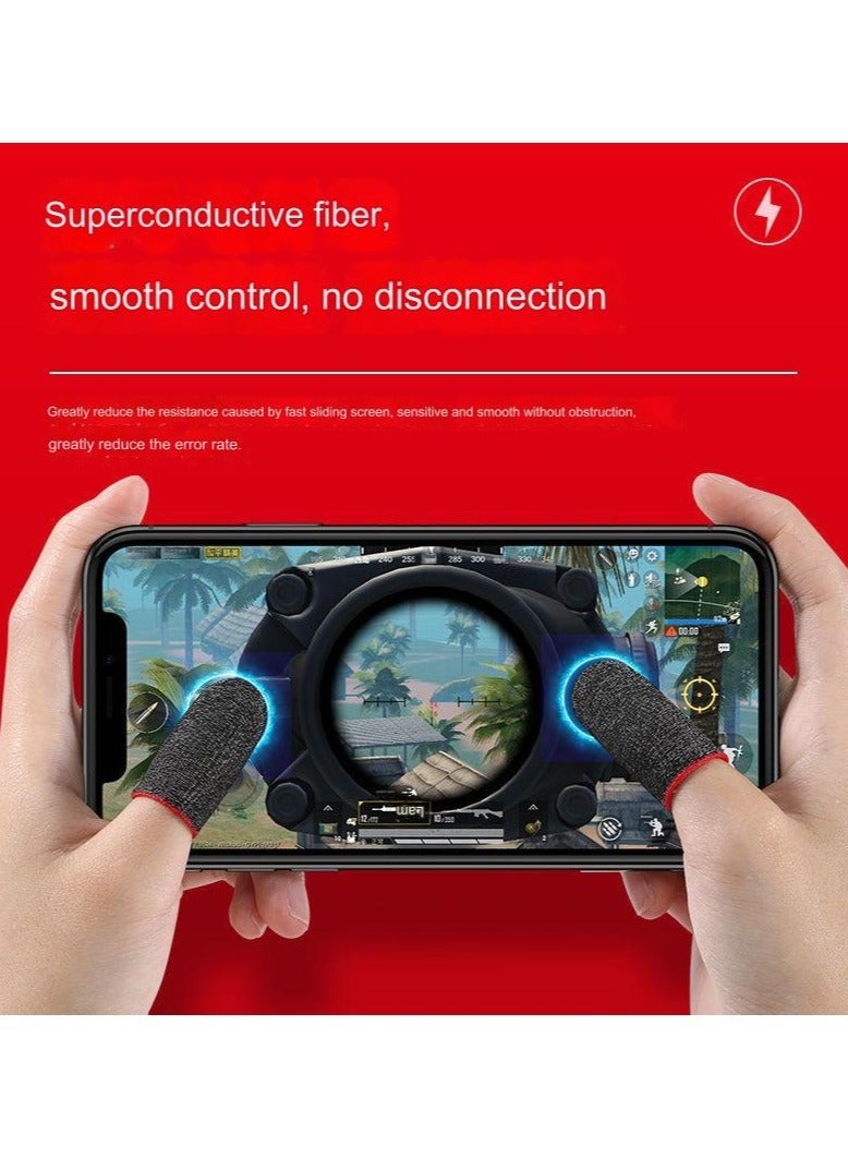 RUKYU Gaming Finger Sleeves 2 Pairs Anti Sweat Breathable Silver Fiber Thumb Gloves Super Thin High Touch Sensitivity for Mobile Phone Games COD Fortnite Legends Everyday Use - Image 4