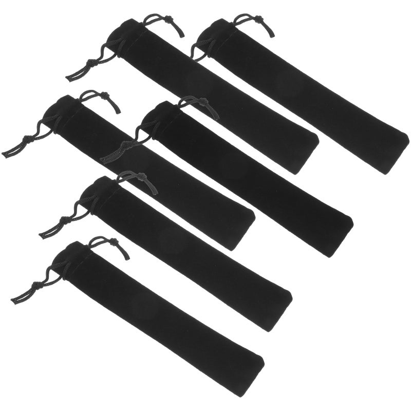 25pcs Drawstring Bag Pen Pouch Sleeve Holder Pen Case Pencil Bag Storage Bag School Office Supplies (Black) - Image 4