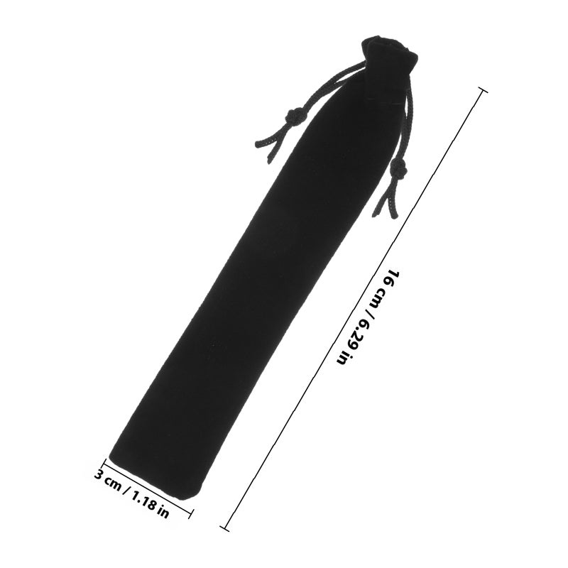 25pcs Drawstring Bag Pen Pouch Sleeve Holder Pen Case Pencil Bag Storage Bag School Office Supplies (Black) - Image 2