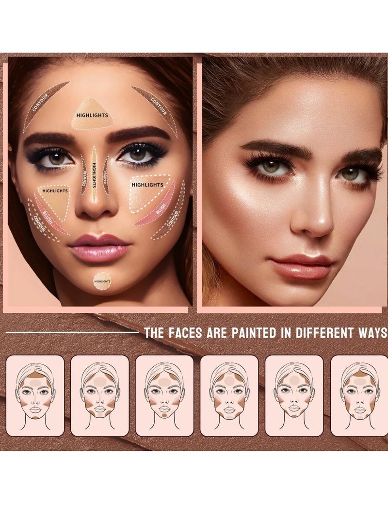 HelloKiss Concealer Stick Three Color Combination Set Highlight Contour and Blush Makeup Stick Set Cream Contour Concealer Stick Set Contour Highlighter Blusher Makeup Stick Soft Texture Skin Highlight Easy Makeup Stick SET C - Image 3