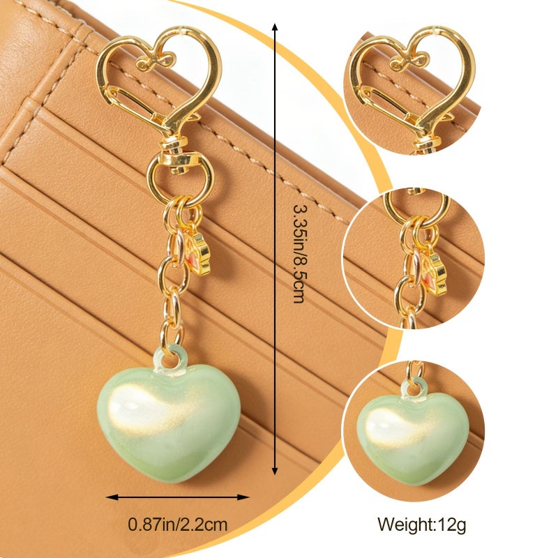 Dreamy Pink Japanese Heart Bell Keychain for Women Bag Car Key Charm - Image 5