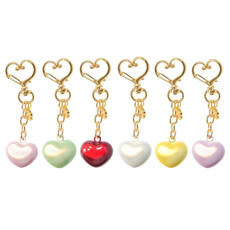 Dreamy Pink Japanese Heart Bell Keychain for Women Bag Car Key Charm - Image 1