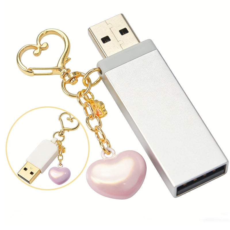 Dreamy Pink Japanese Heart Bell Keychain for Women Bag Car Key Charm - Image 3
