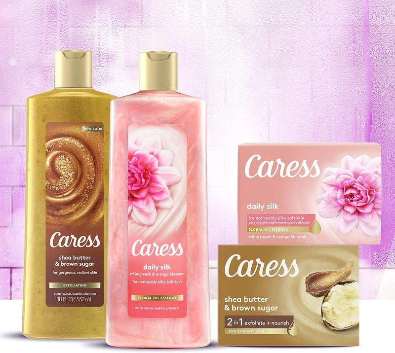 Caress Daily Silk Beauty Bar with White Peach and Orange Blossom - 6 Bars (3.75 oz each) - Image 4