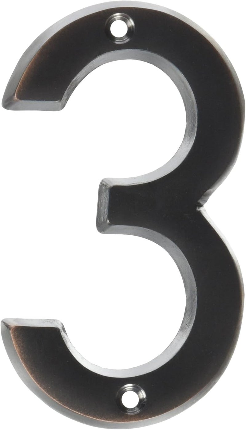 Hy-Ko Prestige House Number 3 in Bronze - 4 Inch - Image 1