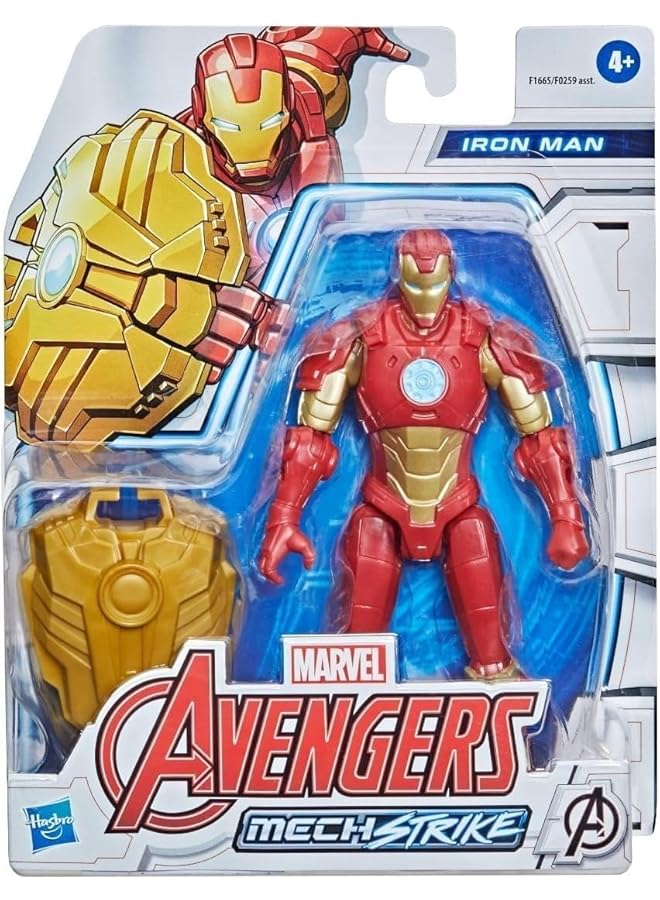 MARVEL Avengers Mech Strike 15 Cm Scale Action Figure Toy Iron Man And Battle Accessory For Children Aged 4 And Up - Image 1