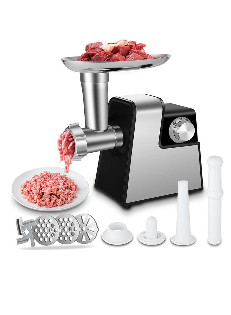 ET-LIFE Meat Grinder, Sausage Stuffer, 2800W Electric Meat Mincer with Stainless Steel Blades & 3 Grinding Plates, Kibbeh Maker Kit for Home Kitchen & Commercial Use, MG-S6, Black - Image 1