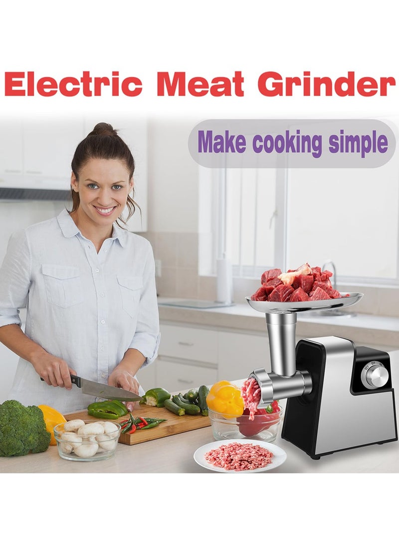 ET-LIFE Meat Grinder, Sausage Stuffer, 2800W Electric Meat Mincer with Stainless Steel Blades & 3 Grinding Plates, Kibbeh Maker Kit for Home Kitchen & Commercial Use, MG-S6, Black - Image 2