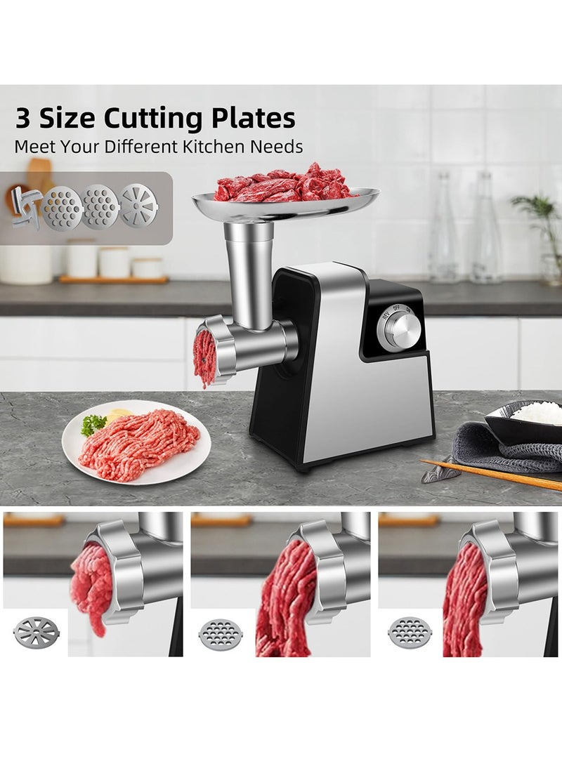 ET-LIFE Meat Grinder, Sausage Stuffer, 2800W Electric Meat Mincer with Stainless Steel Blades & 3 Grinding Plates, Kibbeh Maker Kit for Home Kitchen & Commercial Use, MG-S6, Black - Image 3
