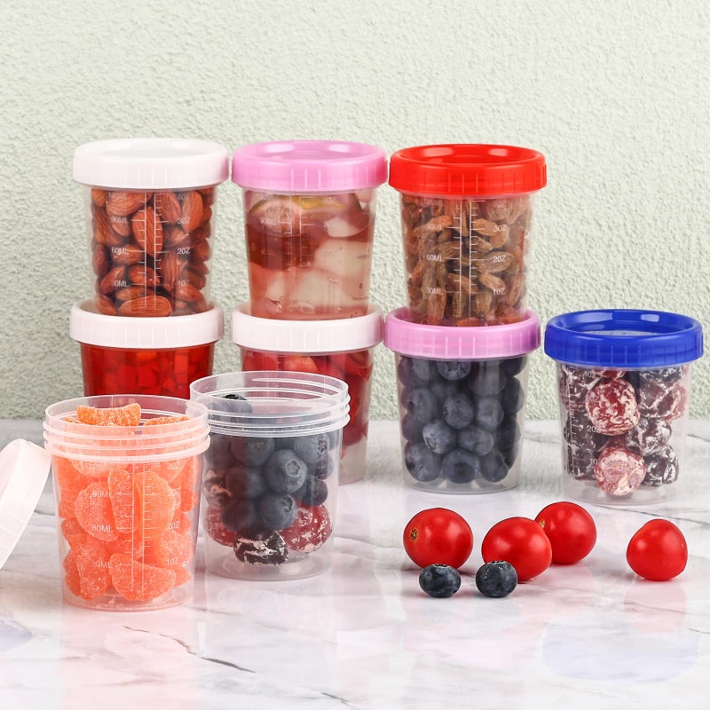 XSEINO 24 Pack 4oz Salad Dressing Container to Go,Small Transparent Containers with Leakproof & Screw Lids, Microwave & Dishwasher Safe, Reusable and Stackable - Image 5