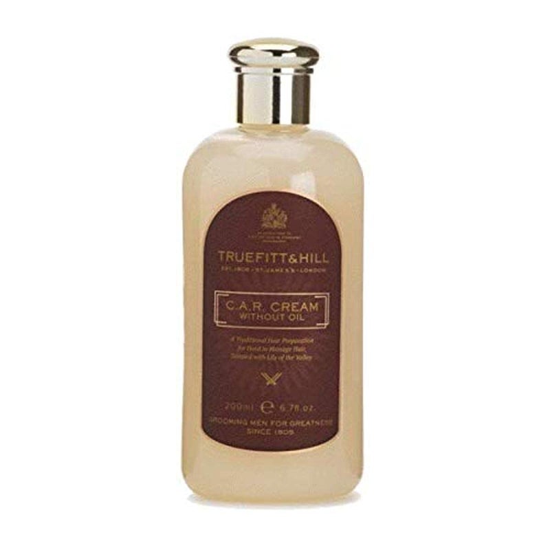 Truefitt & Hill C.A.R. Oil Free Cream, Luxury Light Hold to Medium Length Hair for a Natural Look, Subtly Scented with Lilly of the Valley - 6.7 oz.