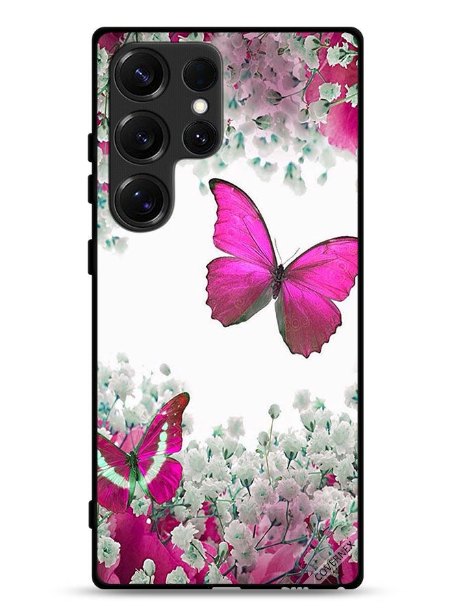 Covernex Samsung Galaxy S25 Ultra Protective Case Cover Beautiful Butterflies And Small Roses - Image 1