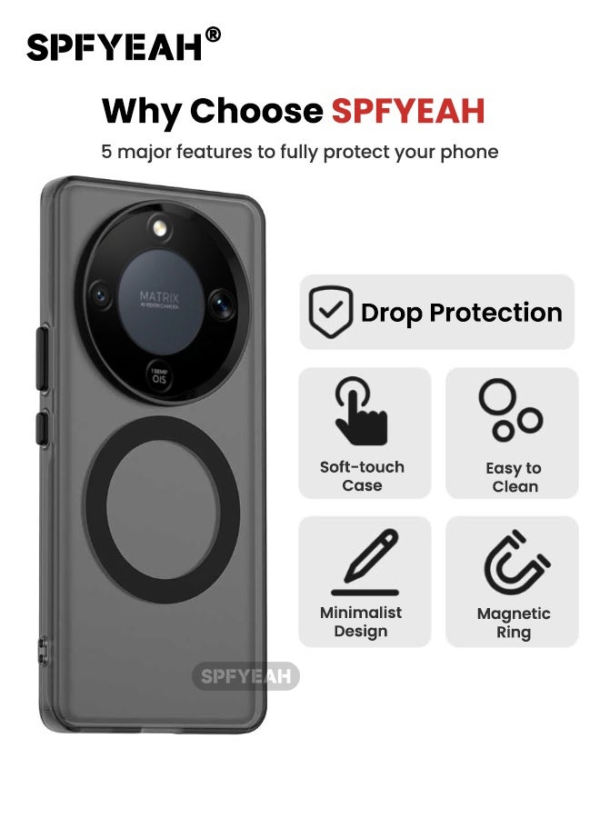 SPFYEAH [3-in-1] Honor X9d Case with HD Tempered Glass Screen Protector & Camera Lens Protector, [Anti-Drop Shockproof][Anti-Slip][No Yellowing][Skin Friendly] Slim Hard Frosted Case for Honor X9D 5G 6.79 inch, Black - Image 3